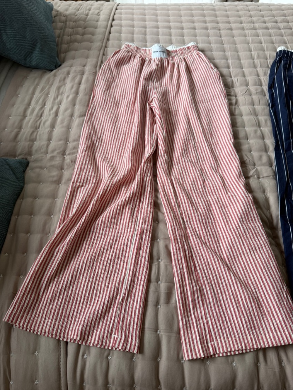 Women’s  Red & White Striped and Blue and white striped Wide-Leg Pull-On Pants